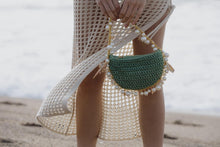 Load image into Gallery viewer, Isla Blue Shells Straw Top Handle Bag
