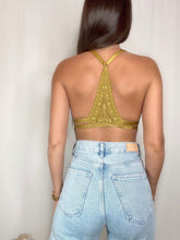 Load image into Gallery viewer, Lace Racerback Bralette- Mustard Gold
