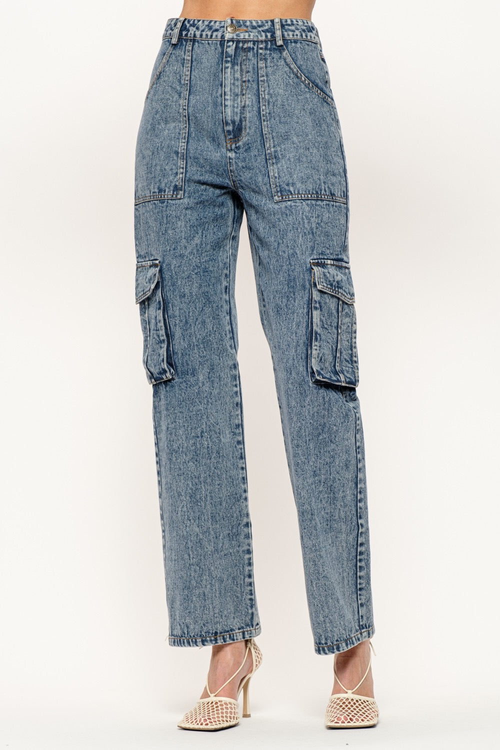 Denim Cargo Pants