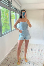 Load image into Gallery viewer, Denim Blu Corset Romper
