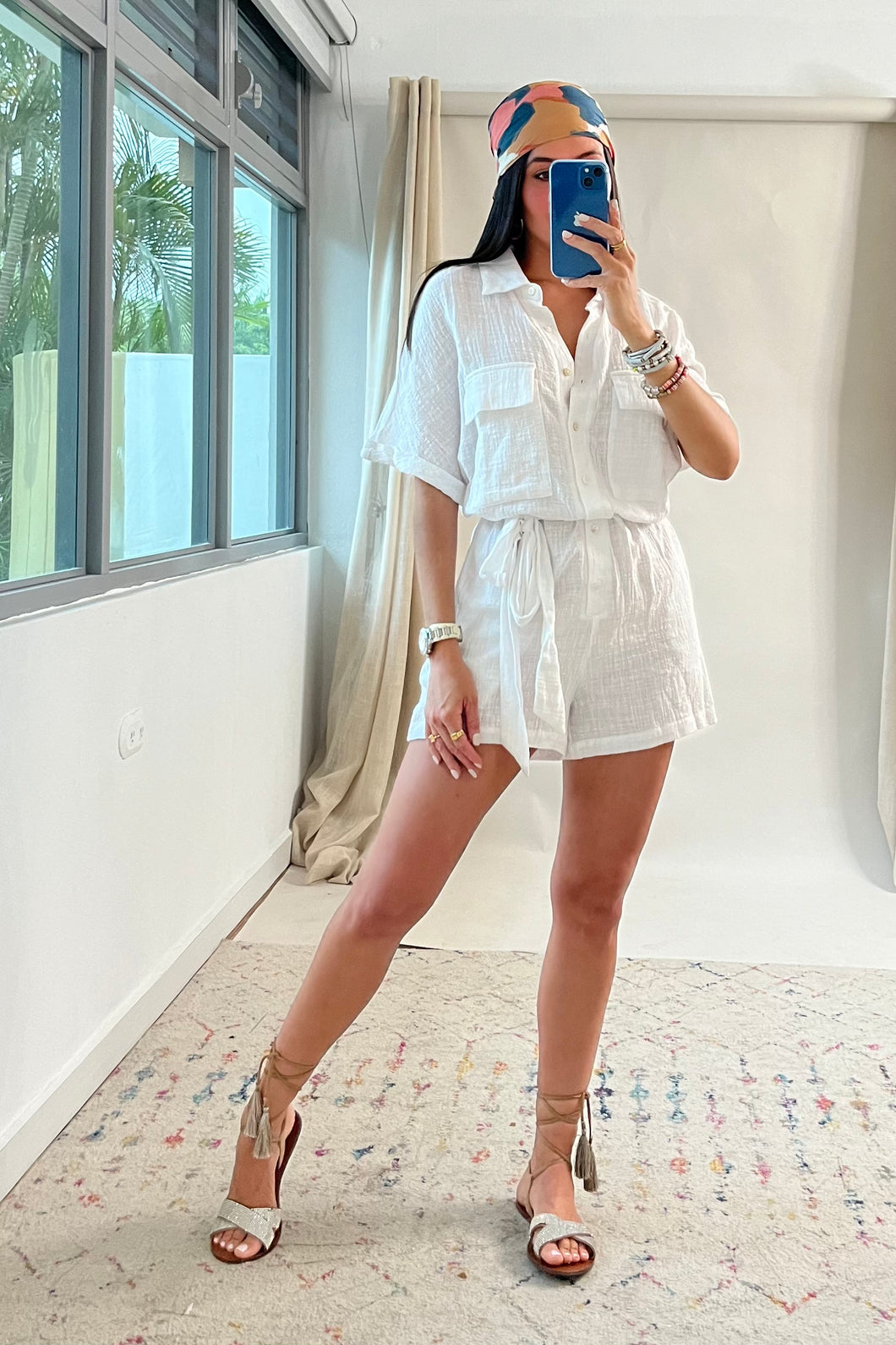 White Gauze Romper