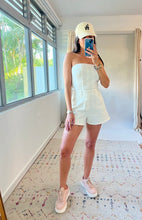 Load image into Gallery viewer, Denim Bianco Corset Romper
