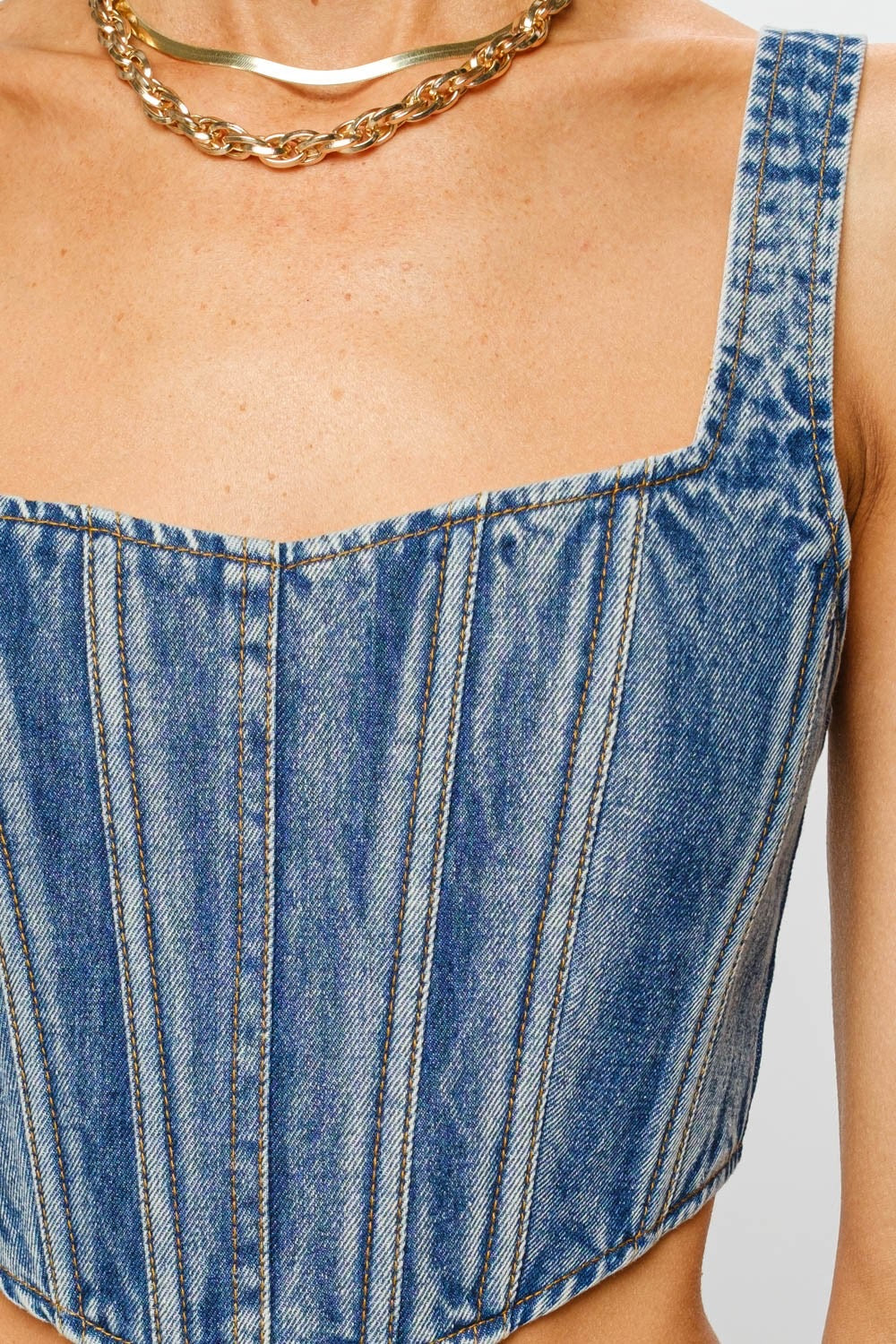 Denim Bustier Top