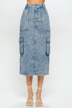 Load image into Gallery viewer, Denim Cargo Skirt
