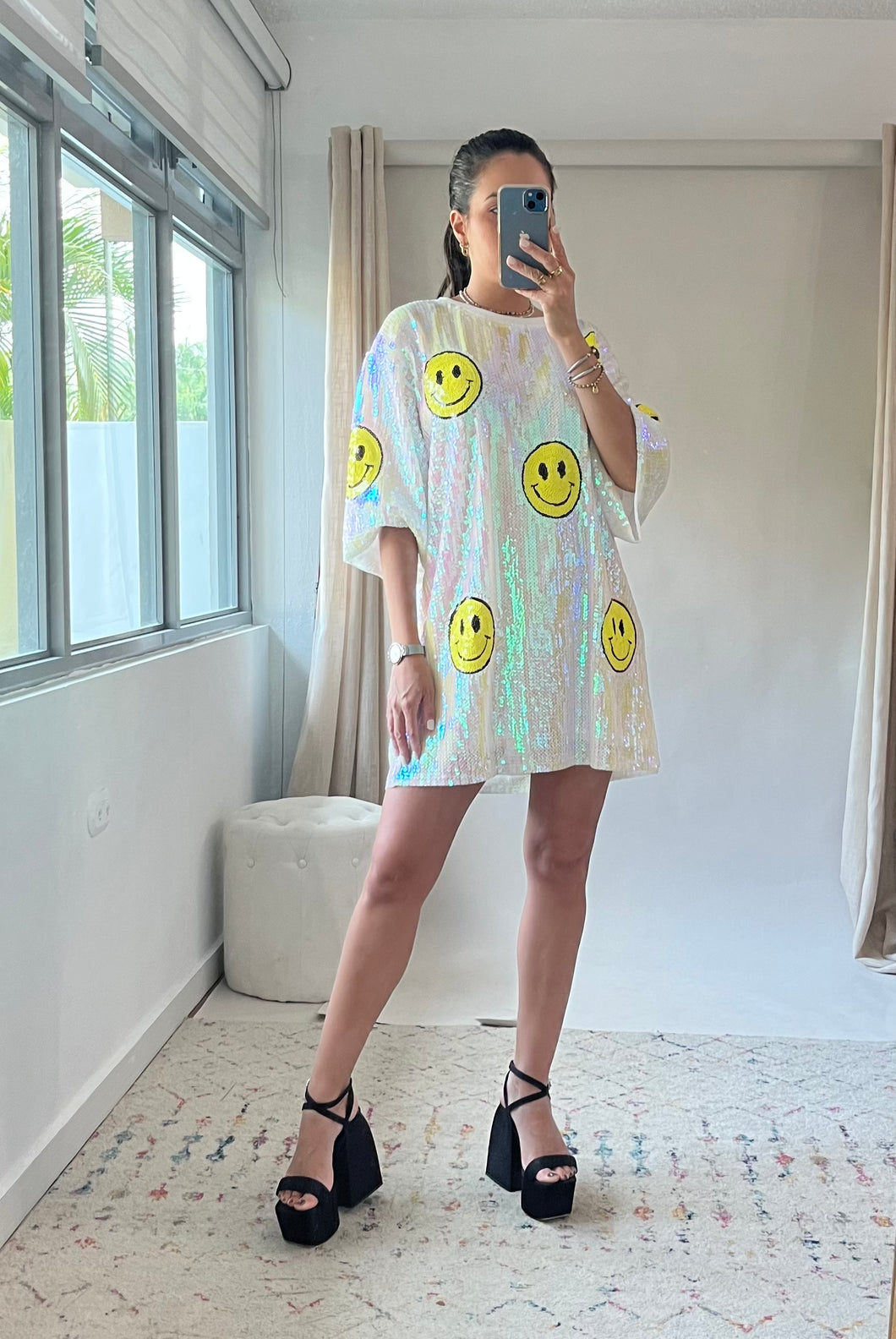 Smiley Tunic Shirt Dress