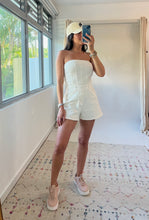 Load image into Gallery viewer, Denim Bianco Corset Romper
