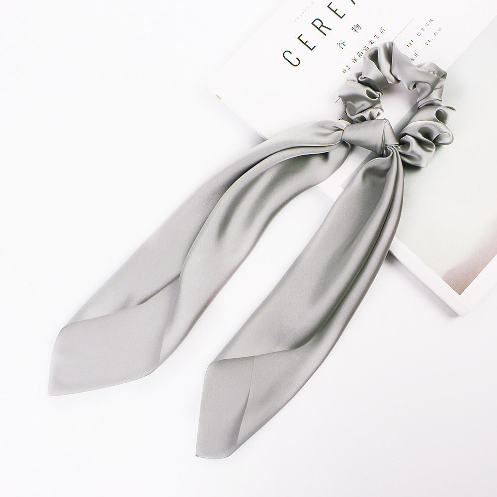 Satin Hair Tie- Silver