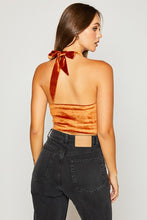 Load image into Gallery viewer, Velvet Halter Top- Rust
