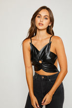 Load image into Gallery viewer, Vegan Leather Flower Top
