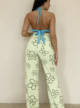 Load image into Gallery viewer, Floral Wide Leg Pant- Apple Green
