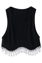 Load image into Gallery viewer, Rhinestone Tank Top- Black
