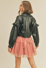 Load image into Gallery viewer, Vegan Leather Puff Sleeve Jacket
