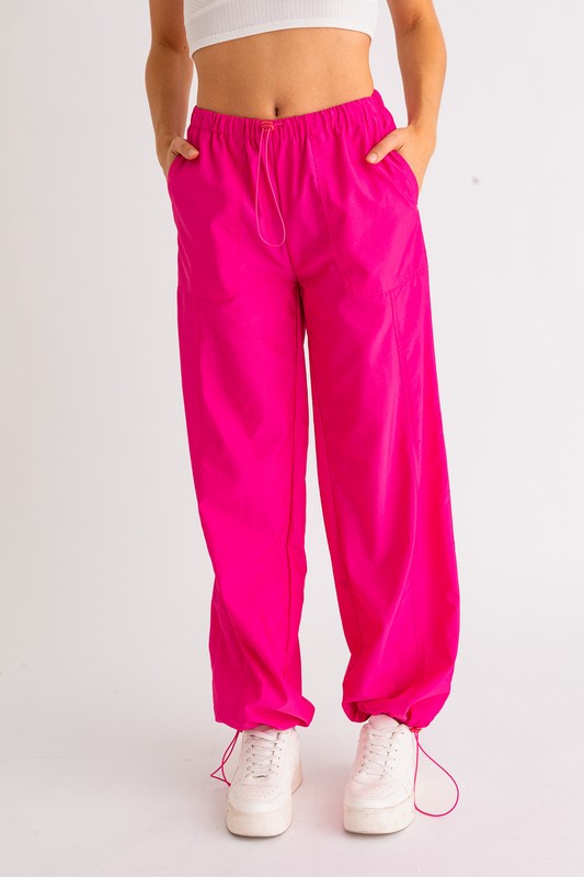 Parachute Pants- Fucshia