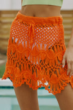 Load image into Gallery viewer, Crochet Cover-up Mini Skirt- Orange
