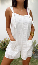 Load image into Gallery viewer, White Eyelet Overall Romper
