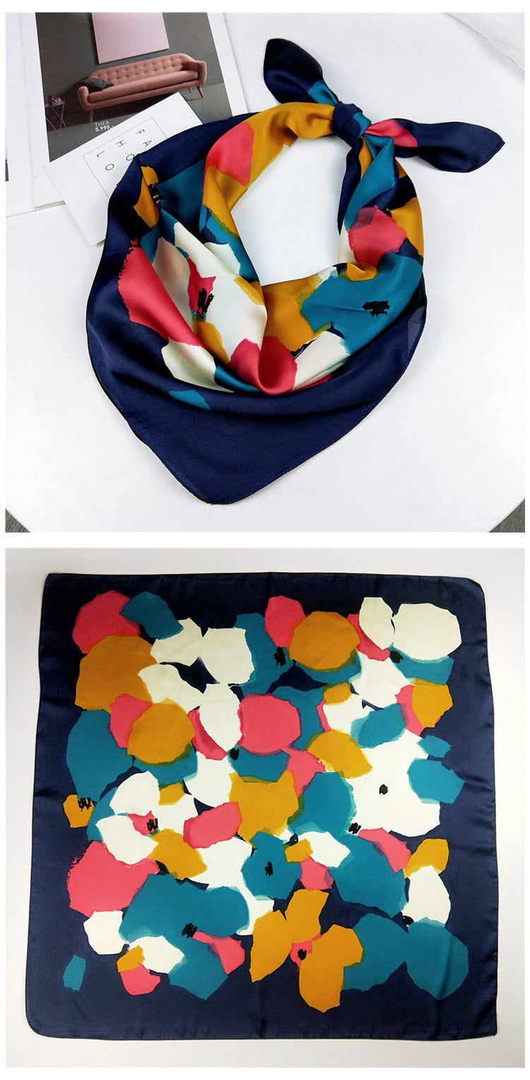 Floral Scarf Bandana- Navy