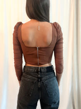 Load image into Gallery viewer, Amani Mesh Corset Top- Chocolate
