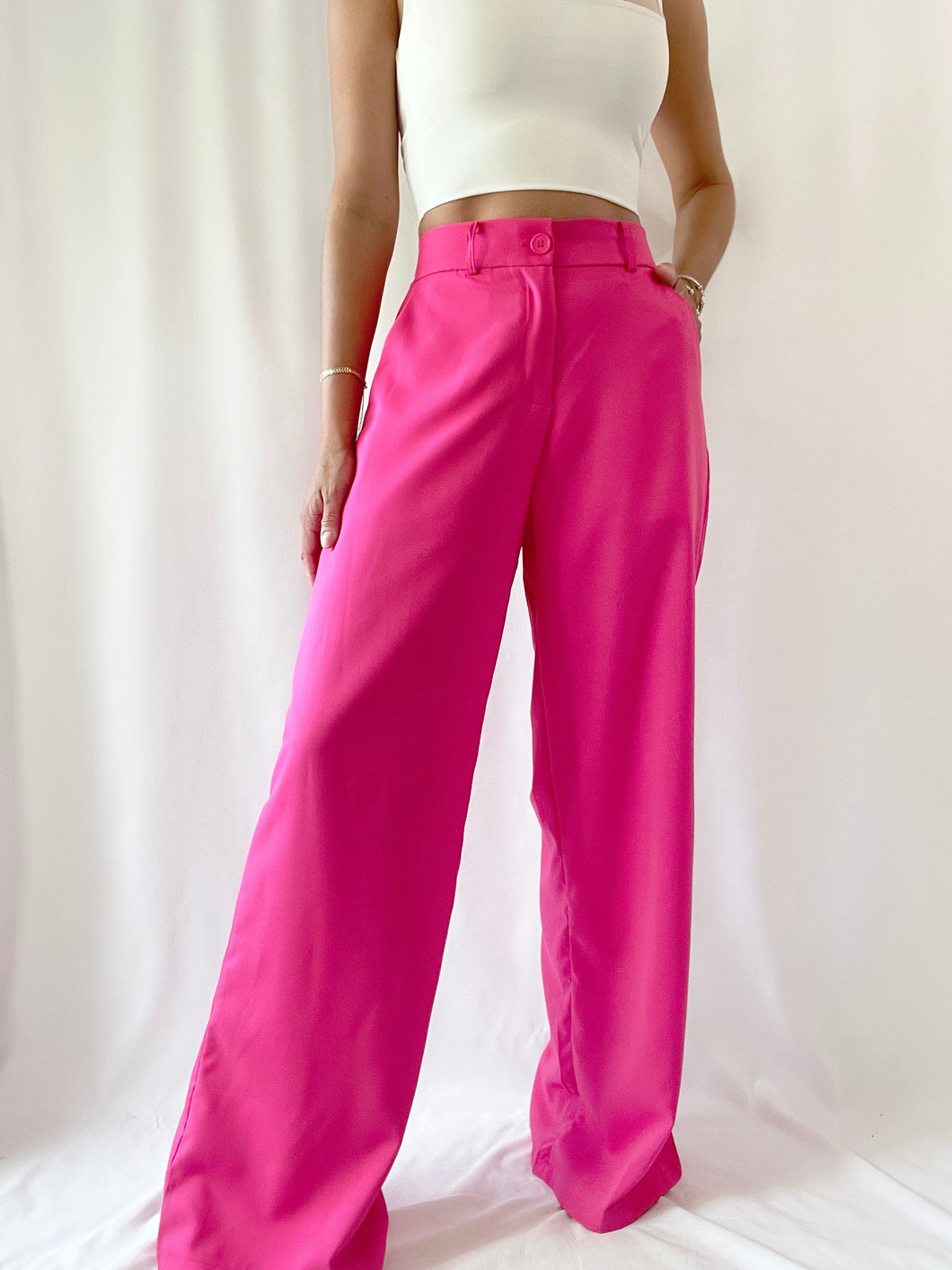 Hot Rose Wide Leg Pant