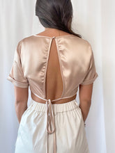 Load image into Gallery viewer, Champagne Satin Crop Top
