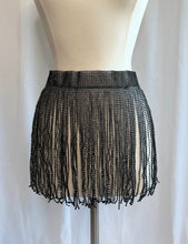 Load image into Gallery viewer, Rhinestone Fringe Mini Skirt- Black
