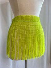 Load image into Gallery viewer, Rhinestone Fringe Mini Skirt- Neon
