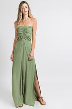 Load image into Gallery viewer, Side Slit Wide leg Jumpsuit- Olive
