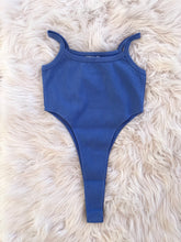 Load image into Gallery viewer, High-cut Rib Bodysuit- Blue
