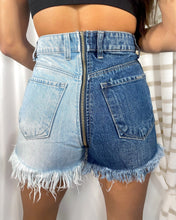 Load image into Gallery viewer, Two-tone Denim Shorts
