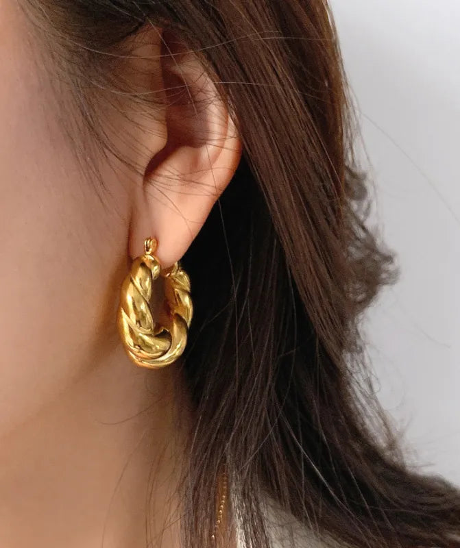 Twisted Chunky Hoop Earrings