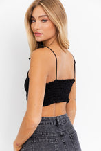 Load image into Gallery viewer, Zebra Textured Twist Crop Top- Black
