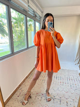 Load image into Gallery viewer, Tangerine Babydoll Mini Dress
