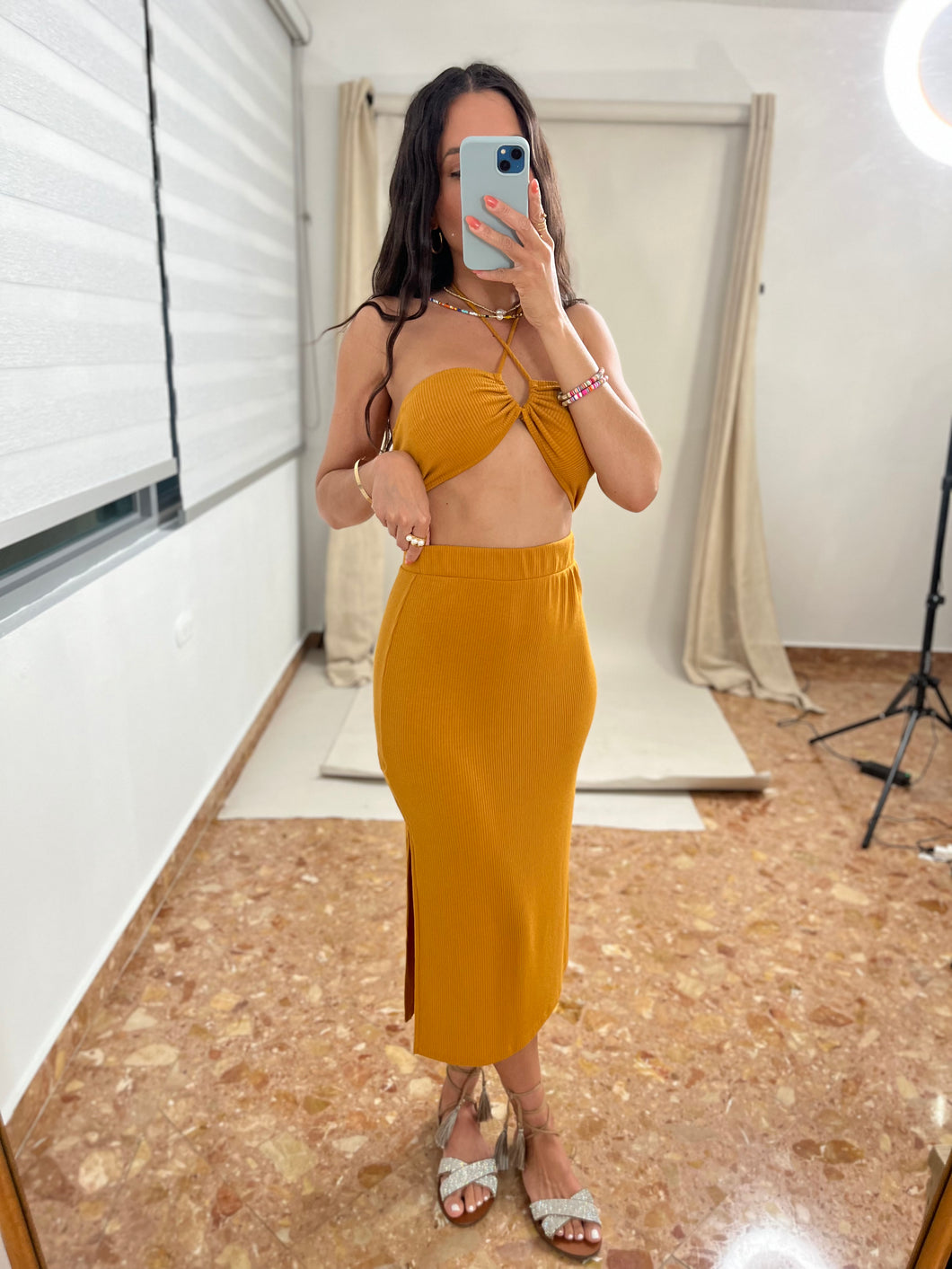 Mustard Skirt Set