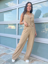 Load image into Gallery viewer, Taupe Vest + Pant Set
