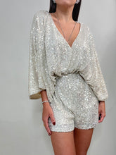 Load image into Gallery viewer, Endless Sequin Romper- Silver
