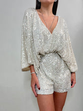 Load image into Gallery viewer, Endless Sequin Romper- Silver
