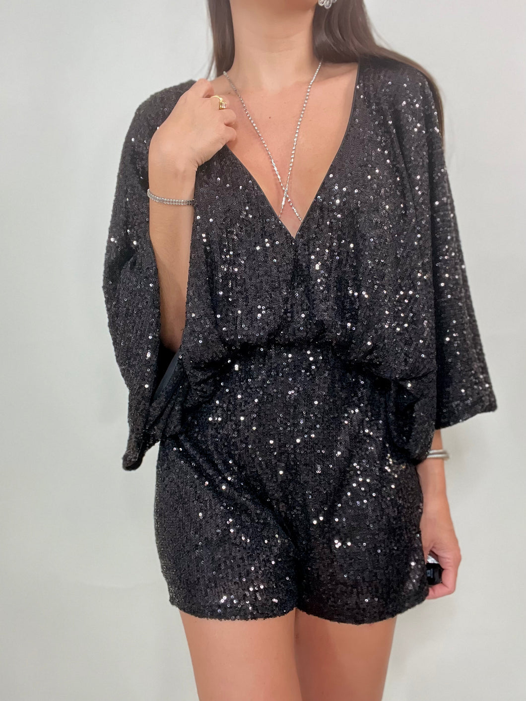 Endless Sequin Romper- Black