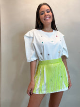 Load image into Gallery viewer, Rhinestone Fringe Mini Skirt- Neon
