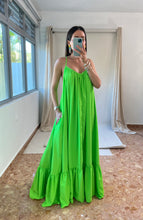 Load image into Gallery viewer, Green Solid Maxi Dress
