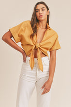 Load image into Gallery viewer, Linen Tie Top- Mustard
