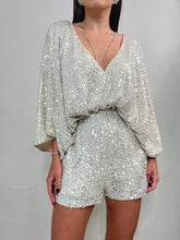 Load image into Gallery viewer, Endless Sequin Romper- Silver
