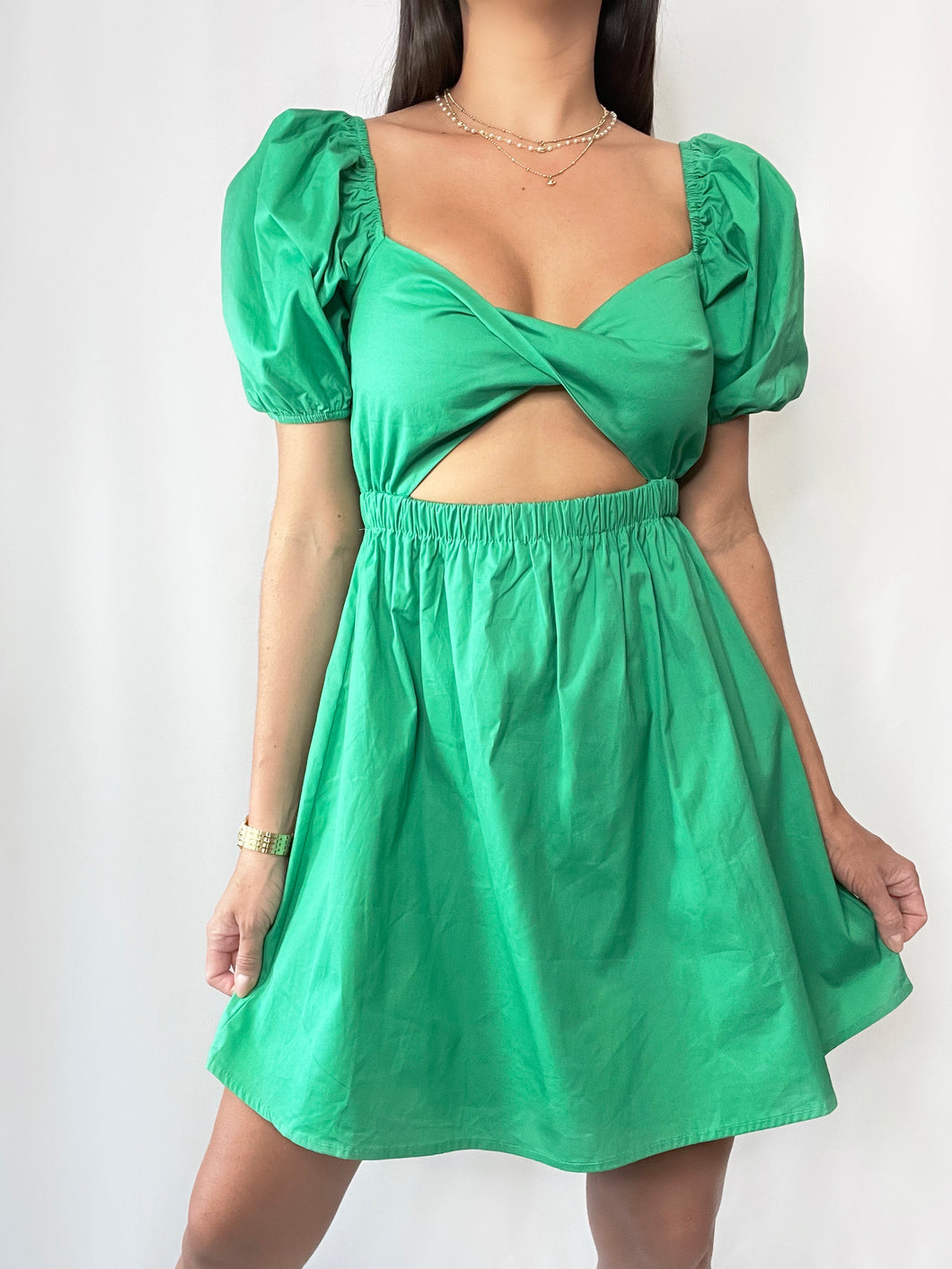 Emerald Picnic Mini Dress