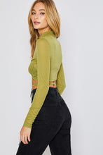 Load image into Gallery viewer, Ruched Drawstring Top- Green
