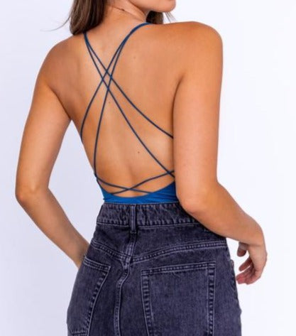 Back Strap Bodysuit- Teal