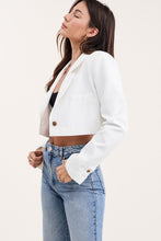 Load image into Gallery viewer, Timeless Crop Blazer Jacket- White
