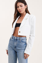 Load image into Gallery viewer, Timeless Crop Blazer Jacket- White
